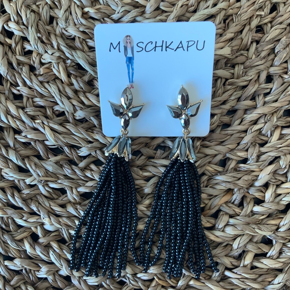 Black Jasmine Inspired Tassel Earrings (A4)
